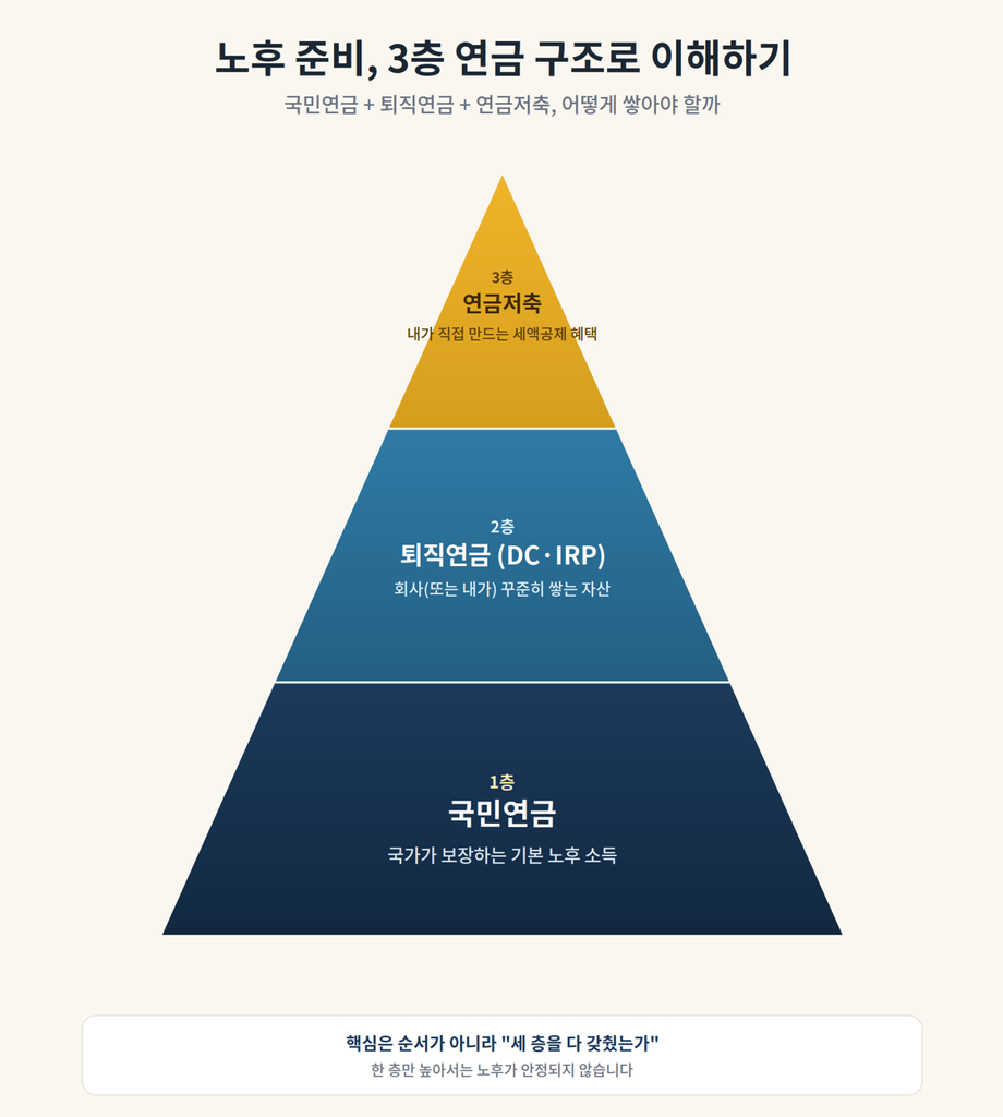 노후준비 3층 연금 구조로 이해하기